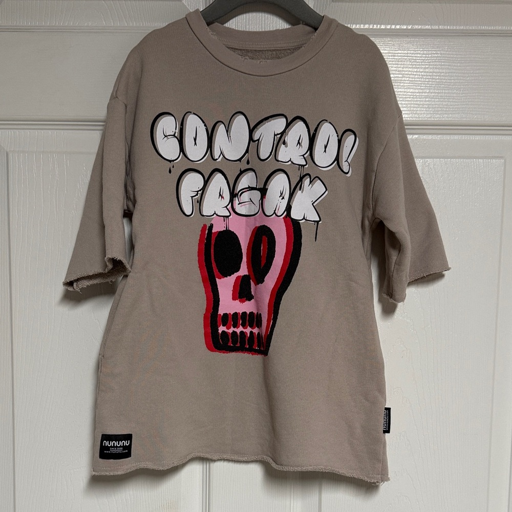 Nununu Kids Tan Skull Graphic T-Shirt